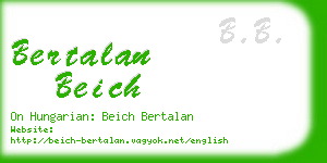 bertalan beich business card